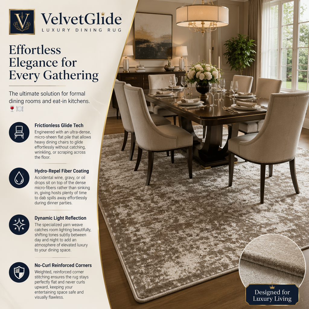 Zephtuft™ VelvetGlide Low-Profile Dining Rug
