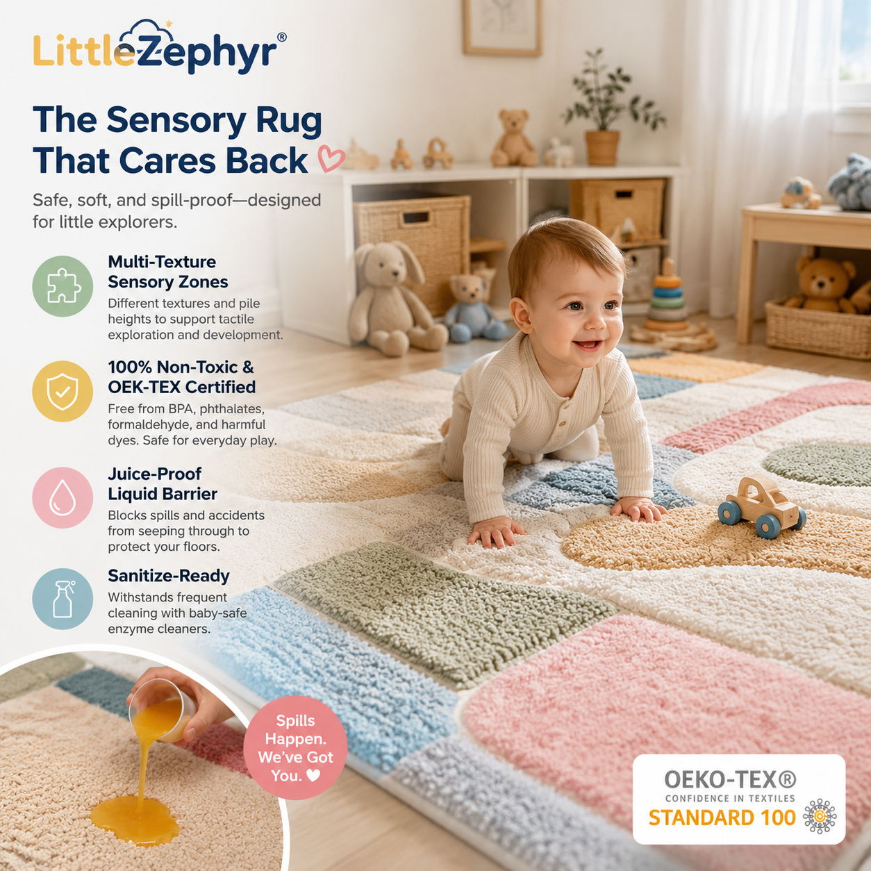 Zephtuft™ LittleZephyr Sensory Playmat Rug